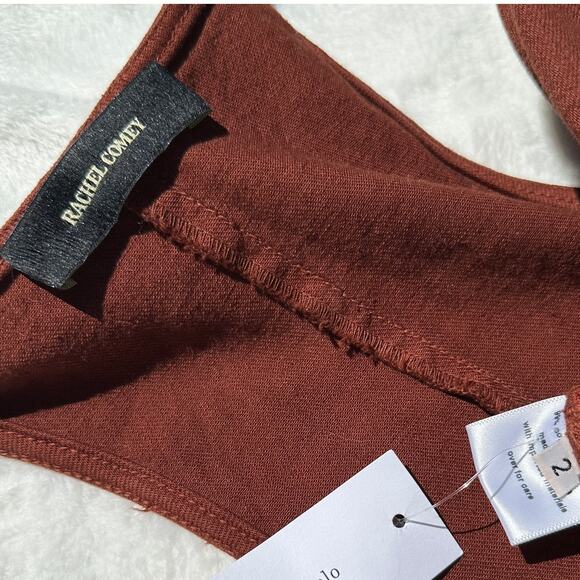 Rachel Comey Buxton Sleeveless Zip Front Jumpsuit Mahogany Cotton Size 2 NWT - Picture 9 of 16